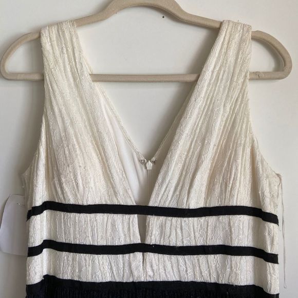 NWOT Adrianna Papell Colorblock Hi Lo Floral A Line Skirt Lace Long Gown Sz10 - Picture 4 of 5